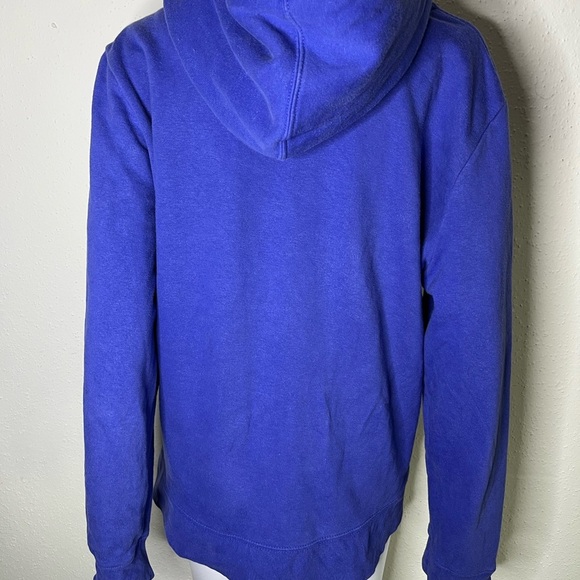 The North Face Royal Blue Hoodie with Bright Orange Logo - Picture 3 of 3